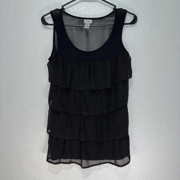 Charming Charlie Women’s Black Ruffle Tank Top Size M Ruffles - Picture 1 of 8